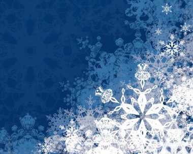 Kar taneleriyle soyut noel arkaplanı