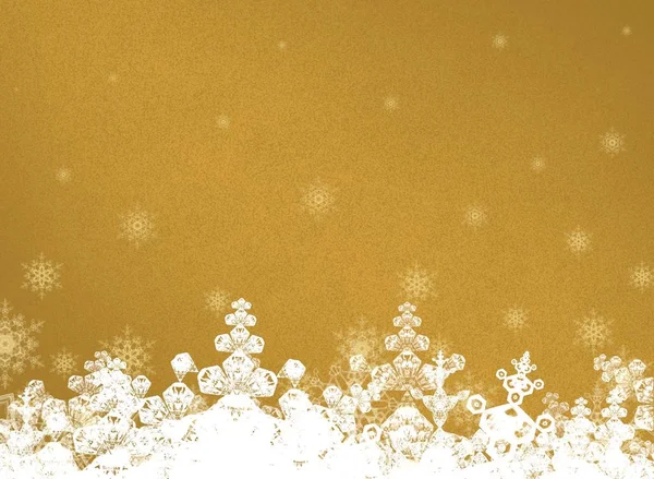 Goldene Weihnachten Hintergrund Mit Schnee — Stockfoto