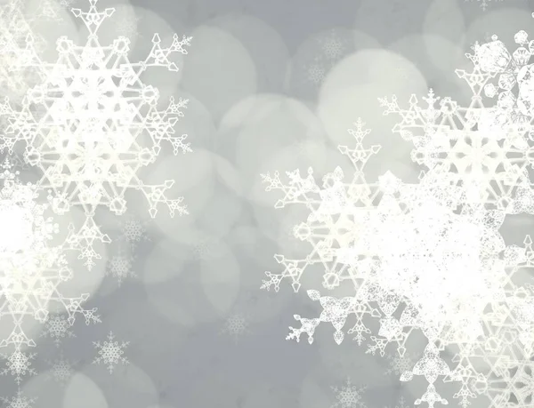 Abstracte Kerstachtergrond Met Sneeuwvlokken — Stockfoto