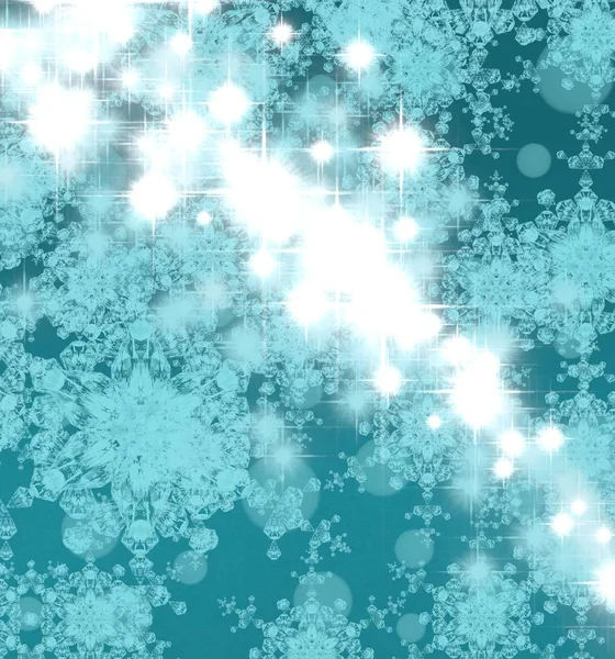 Blue Sky Background Snowflakes — Stock Photo, Image