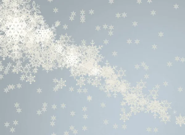 Niebieskie Niebo Tło Płatkami Śniegu — Zdjęcie stockowe