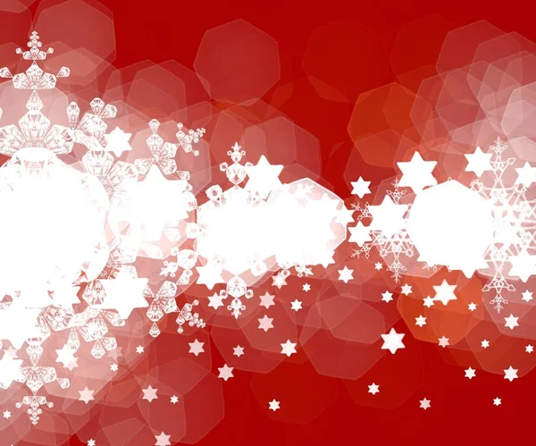 Abstrato Fundo Vermelho Com Flocos Neve — Fotografia de Stock