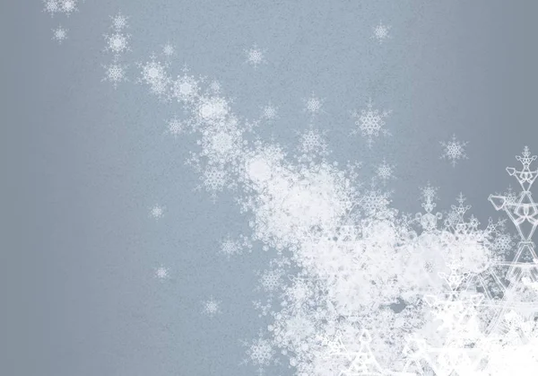 Blå Himmel Bakgrund Med Snöflingor — Stockfoto
