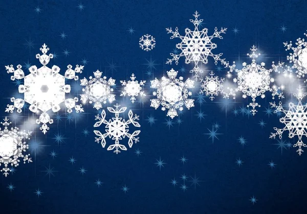 Голубой Рождественский Фон Снежинками — стоковое фото