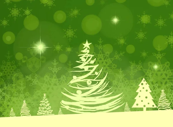 Christmas Tree Background Snowflakes — Stock Photo, Image