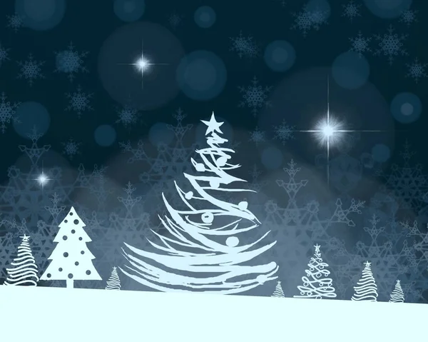Feliz Ano Fundo Com Árvores Natal — Fotografia de Stock