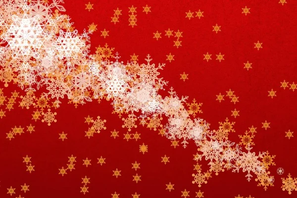 Abstracte Kerstachtergrond Met Sneeuwvlokken — Stockfoto