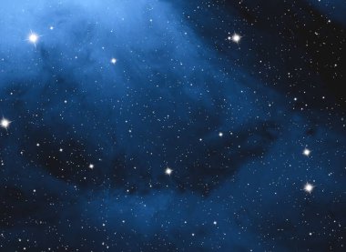 Derin uzay yıldız alanı. Evren yıldızlarla ve gazla dolu. çok uzak bir evren çizimi.