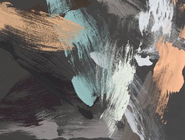 El yapımı tuvale yağlı boya. Soyut sanat dokusu. Renkli doku. Modern sanat eserleri. Yağlı boya darbeleri. Fırça darbeleri. Modern sanat. Çağdaş sanat. Sanatsal tuval.   