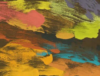 El yapımı tuvale yağlı boya. Soyut sanat dokusu. Renkli doku. Modern sanat eserleri. Yağlı boya darbeleri. Fırça darbeleri. Modern sanat. Çağdaş sanat. Sanatsal tuval.  