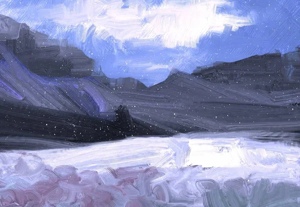 Zimowy Krajobraz Górach — Zdjęcie stockowe