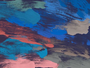 El yapımı tuvale yağlı boya. Soyut sanat dokusu. Renkli doku. Modern sanat eserleri. Yağlı boya darbeleri. Fırça darbeleri. Modern sanat. Çağdaş sanat. Sanatsal tuval.   