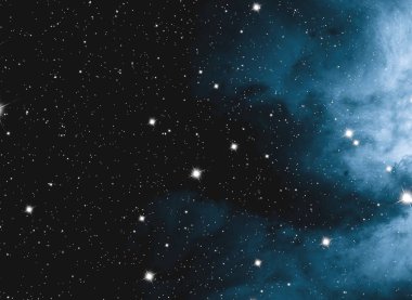 Derin uzay yıldız alanı. Evren yıldızlarla ve gazla dolu. çok uzak bir evren çizimi.