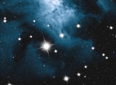 Derin uzay yıldız alanı. Evren yıldızlarla ve gazla dolu. çok uzak bir evren çizimi.