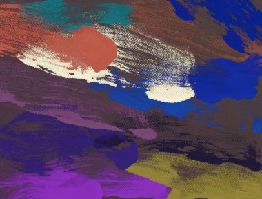 Tuval el yapımı yağlıboya. Renkli doku.