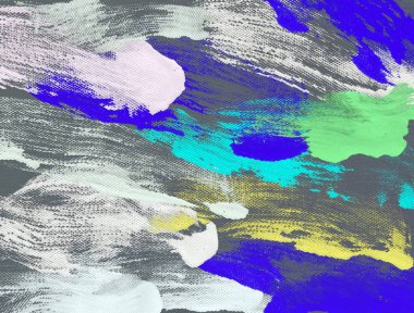 El yapımı tuvale yağlı boya. Soyut sanat dokusu. Renkli doku. Modern sanat eserleri. Yağlı boya darbeleri. Fırça darbeleri. Modern sanat. Çağdaş sanat. Sanatsal tuval.  