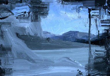 Dağlarda kış manzarası 