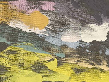 El yapımı tuvale yağlı boya. Soyut sanat dokusu. Renkli doku. Modern sanat eserleri. Yağlı boya darbeleri. Fırça darbeleri. Modern sanat. Çağdaş sanat. Sanatsal tuval.   