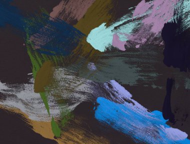 El yapımı tuvale yağlı boya. Soyut sanat dokusu. Renkli doku. Modern sanat eserleri. Yağlı boya darbeleri. Fırça darbeleri. Modern sanat. Çağdaş sanat. Sanatsal tuval.     