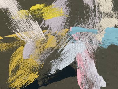 El yapımı tuvale yağlı boya. Soyut sanat dokusu. Renkli doku. Modern sanat eserleri. Yağlı boya darbeleri. Fırça darbeleri. Modern sanat. Çağdaş sanat. Sanatsal tuval.   