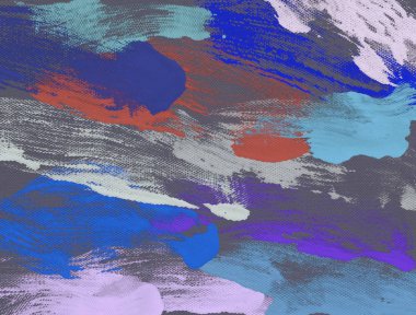 El yapımı tuvale yağlı boya. Soyut sanat dokusu. Renkli doku. Modern sanat eserleri. Yağlı boya darbeleri. Fırça darbeleri. Modern sanat. Çağdaş sanat. Sanatsal tuval.   