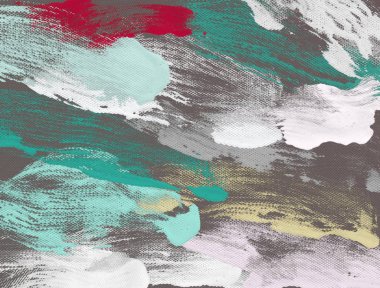 El yapımı tuvale yağlı boya. Soyut sanat dokusu. Renkli doku. Modern sanat eserleri. Yağlı boya darbeleri. Fırça darbeleri. Modern sanat. Çağdaş sanat. Sanatsal tuval.   