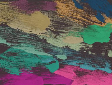 El yapımı tuvale yağlı boya. Soyut sanat dokusu. Renkli doku. Modern sanat eserleri. Yağlı boya darbeleri. Fırça darbeleri. Modern sanat. Çağdaş sanat. Sanatsal tuval.   