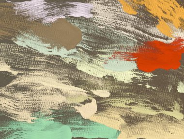 Tuval el yapımı yağlıboya. Renkli doku. 