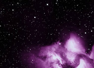 Derin uzay yıldız alanı. Evren yıldızlarla ve gazla dolu. çok uzak bir evren çizimi.