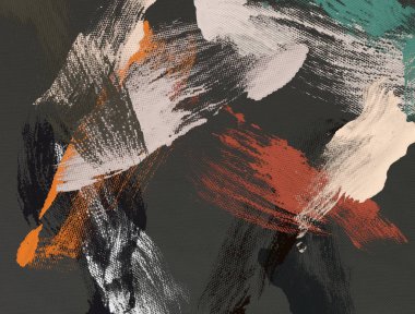 El yapımı tuvale yağlı boya. Soyut sanat dokusu. Renkli doku. Modern sanat eserleri. Yağlı boya darbeleri. Fırça darbeleri. Modern sanat. Çağdaş sanat. Sanatsal tuval.  