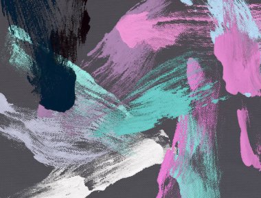 El yapımı tuvale yağlı boya. Soyut sanat dokusu. Renkli doku. Modern sanat eserleri. Yağlı boya darbeleri. Fırça darbeleri. Modern sanat. Çağdaş sanat. Sanatsal tuval.   