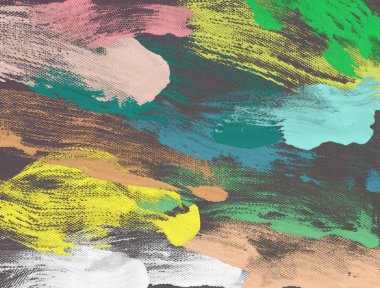 Tuval üzerine yağlıboya. Renkli doku. Fırça darbeleri. 