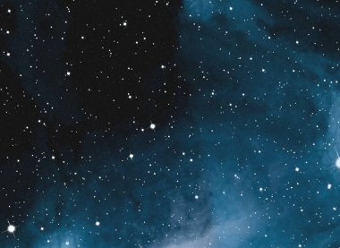 Derin uzay yıldız alanı. Evren yıldızlarla ve gazla dolu. çok uzak bir evren çizimi.