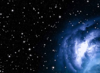 Derin uzay yıldız alanı. Evren yıldızlarla ve gazla dolu. çok uzak bir evren çizimi.