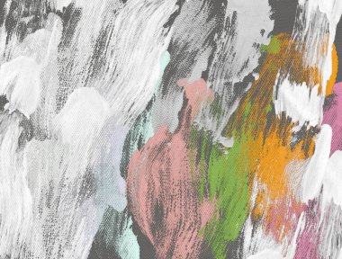 Tuval el yapımı yağlıboya. Renkli doku.