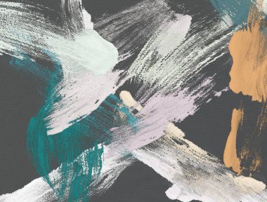 Tuval üzerine yağlıboya. Renkli doku. Fırça darbeleri. 