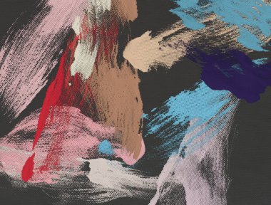 El yapımı tuvale yağlı boya. Soyut sanat dokusu. Renkli doku. Modern sanat eserleri. Yağlı boya darbeleri. Fırça darbeleri. Modern sanat. Çağdaş sanat. Sanatsal tuval.   