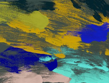 El yapımı tuvale yağlı boya. Soyut sanat dokusu. Renkli doku. Modern sanat eserleri. Yağlı boya darbeleri. Fırça darbeleri. Modern sanat. Çağdaş sanat. Sanatsal tuval.   