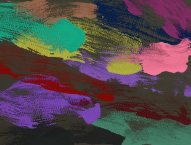 El yapımı tuvale yağlı boya. Soyut sanat dokusu. Renkli doku. Modern sanat eserleri. Yağlı boya darbeleri. Fırça darbeleri. Modern sanat. Çağdaş sanat. Sanatsal tuval.   