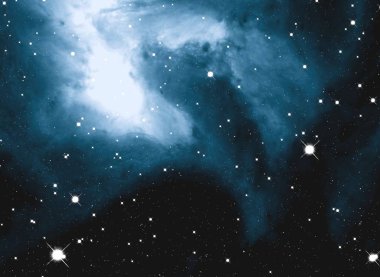 Derin uzay yıldız alanı. Evren yıldızlarla ve gazla dolu. çok uzak bir evren çizimi.