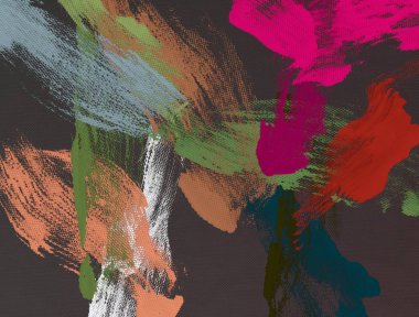 Tuval el yapımı yağlıboya. Renkli doku.