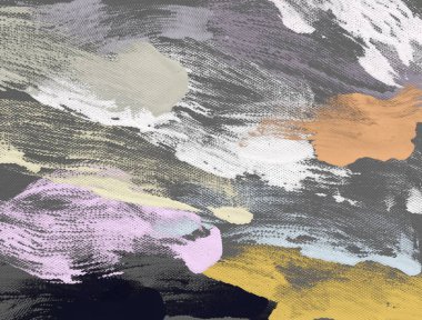 El yapımı tuvale yağlı boya. Soyut sanat dokusu. Renkli doku. Modern sanat eserleri. Yağlı boya darbeleri. Fırça darbeleri. Modern sanat. Çağdaş sanat. Sanatsal tuval.     