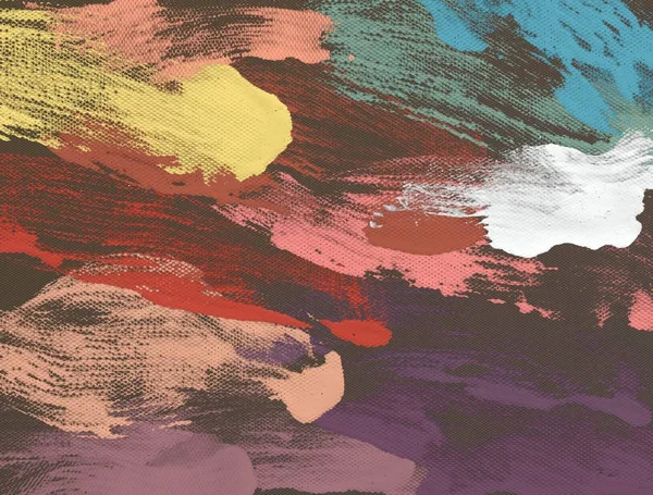 Pintura Óleo Sobre Tela Artesanal Textura Colorida — Fotografia de Stock