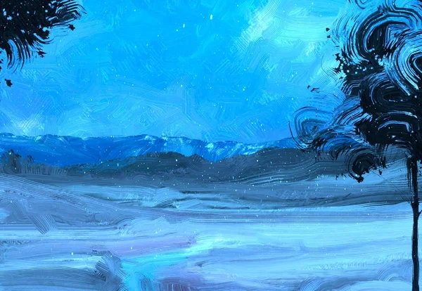 Красивый Зимний Фон Пространством — стоковое фото