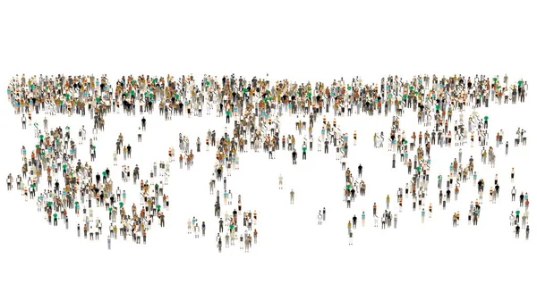Толпа Белом Фоне Большая Толпа Людей Мультфильм Люди Белом Фоне — стоковое фото