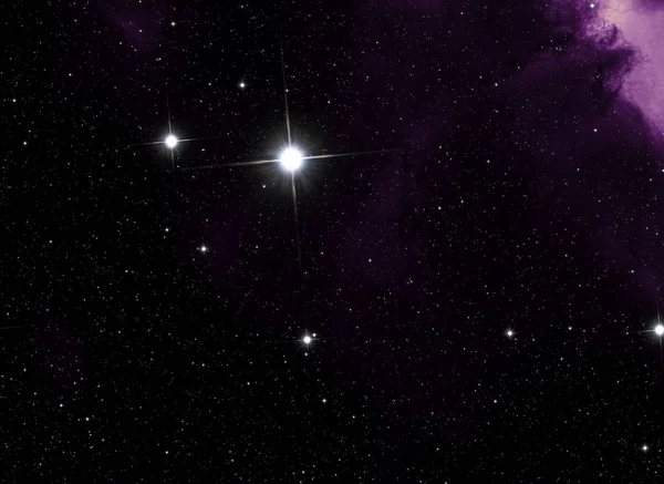 Deep space star field. Universe filled with stars and gas. Far distant cosmos Illustration.