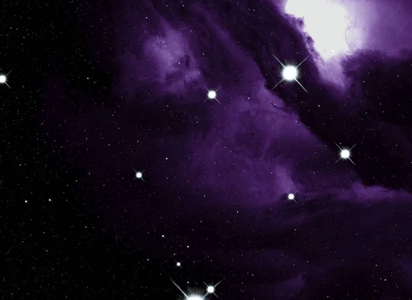 Natthimmel Med Stjärnor Nebulosa Bakgrund För Kopia Utrymme — Stockfoto
