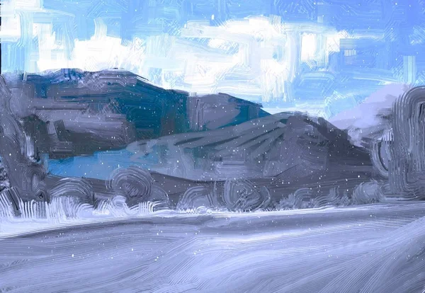 Зимовий Пейзаж Горах — стокове фото