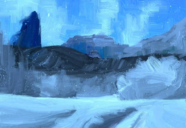 Абстрактный Зимний Пейзаж Льдом — стоковое фото