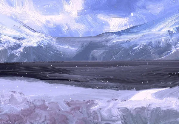 Пейзажний Візерунок Сніжинками Місце Тексту — стокове фото